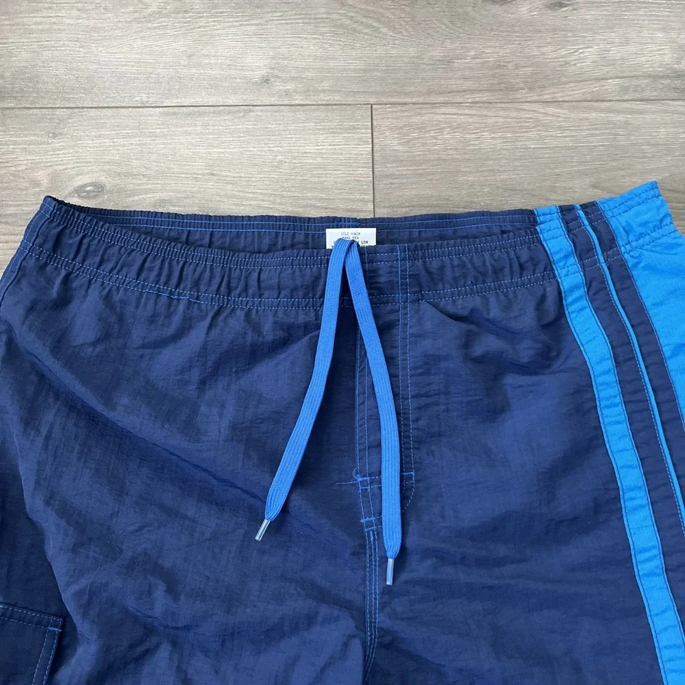 VTG Gotcha Mens M Drawstring Swim Trunks Blue